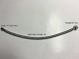 2) 3/8" COMP x 1/2" FNPT 18 LONG FAUCET SUPPLY HOSE LINE BRA