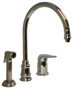 Whitehaus Evolution Three Holes Gooseneck Kitchen Faucet wit