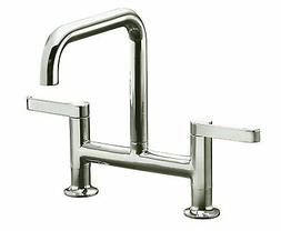 Kohler K-6125-4-SN Torq Two-Hole Deck-Mount Bridge Kitchen S
