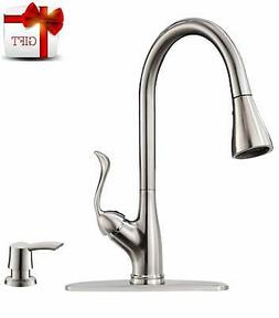 Kitchen Faucet with Pull Down Sprayer and Soap Dispenser - S